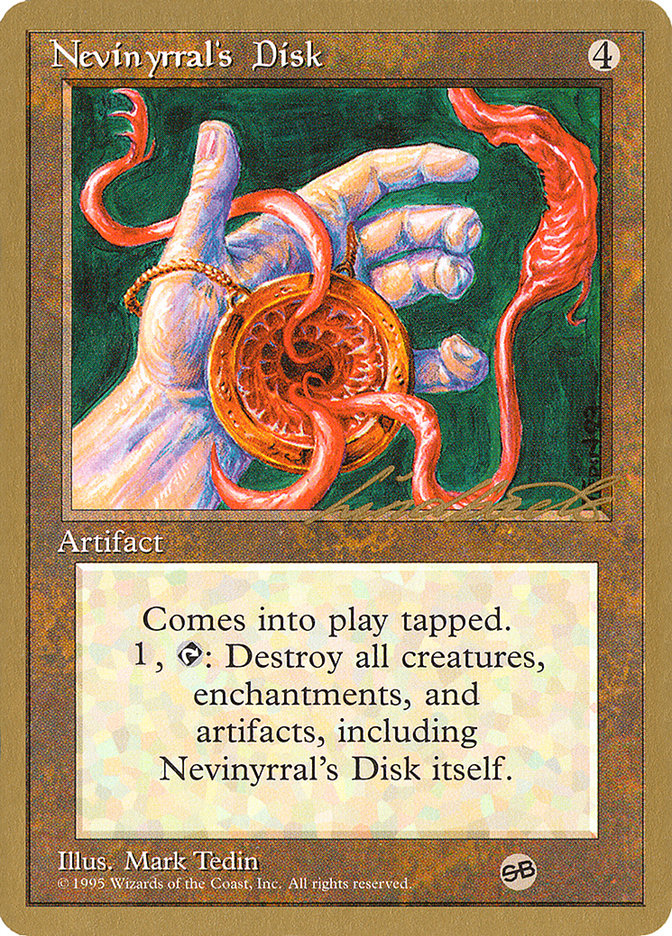 Nevinyrral's Disk (Leon Lindback) (SB) [Pro Tour Collector Set] | Clutch Gaming