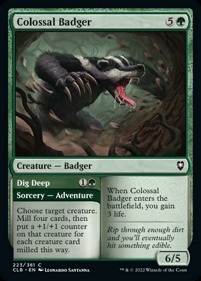 Colossal Badger // Dig Deep [Commander Legends: Battle for Baldur's Gate] | Clutch Gaming