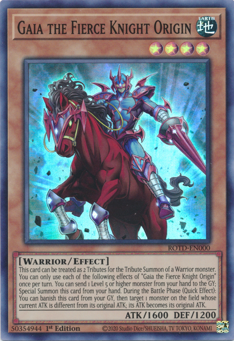 Gaia the Fierce Knight Origin [ROTD-EN000] Super Rare | Clutch Gaming