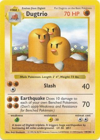 Dugtrio (19/102) [Base Set Shadowless Unlimited] | Clutch Gaming