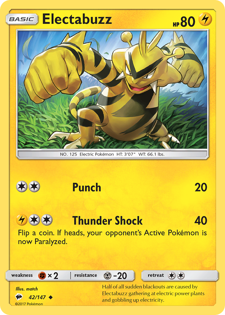 Electabuzz (42/147) [Sun & Moon: Burning Shadows] | Clutch Gaming