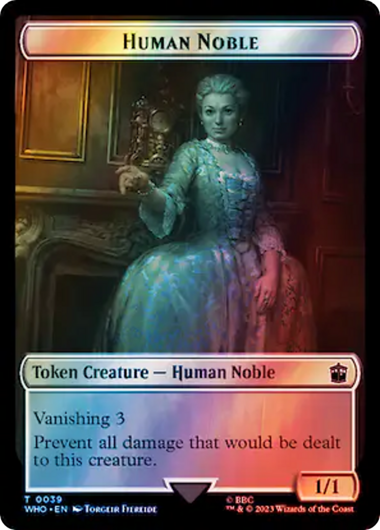 Human Noble // Treasure (0062) Double-Sided Token (Surge Foil) [Doctor Who Tokens] | Clutch Gaming