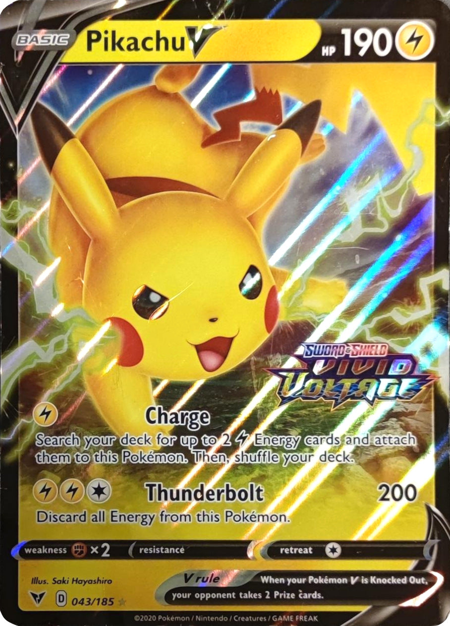 Pikachu V (043/185) (Vivid Voltage Stamp) [Sword & Shield: Vivid Voltage] | Clutch Gaming