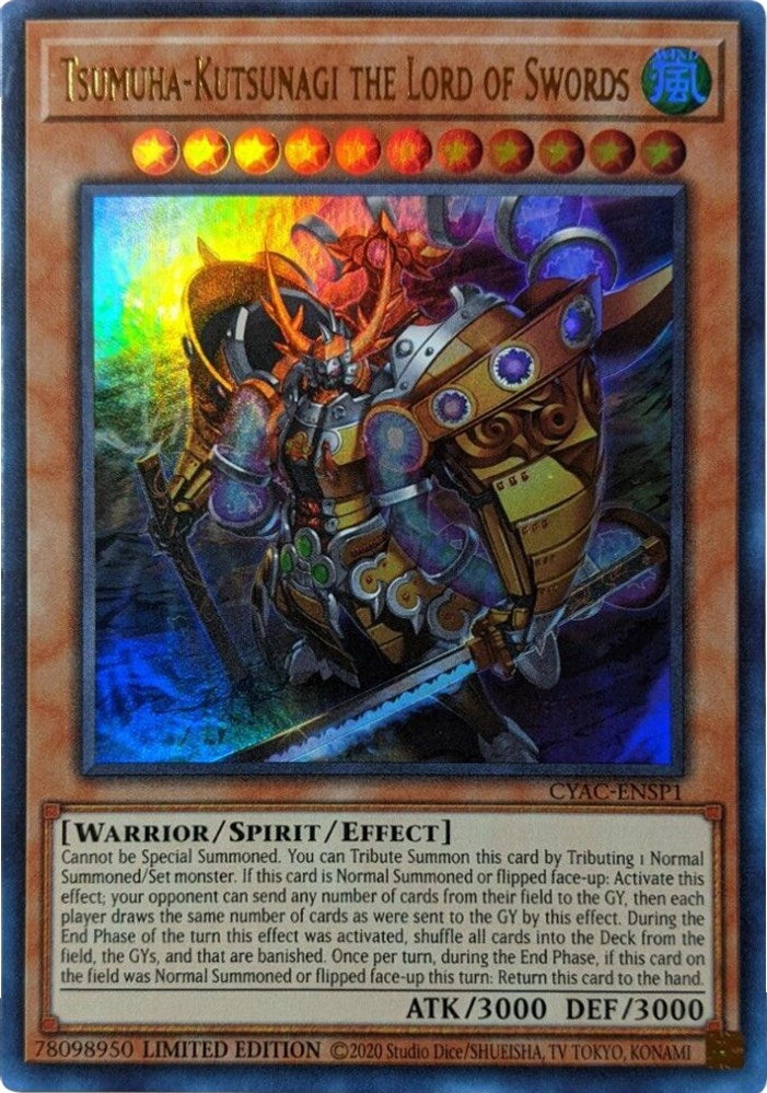 Tsumuha-Kutsunagi the Lord of Swords [CYAC-ENSP1] Ultra Rare | Clutch Gaming