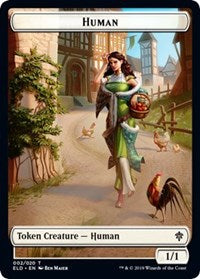 Human // Food (17) Double-Sided Token [Throne of Eldraine Tokens] | Clutch Gaming