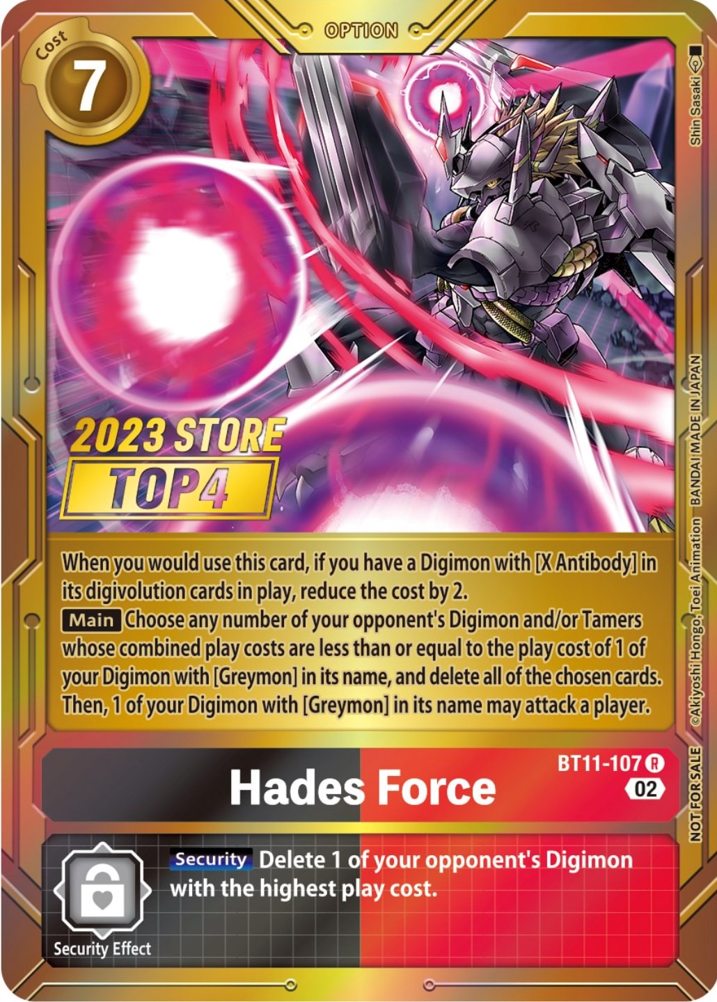 Hades Force [BT11-107] (2023 Store Top 4) [Dimensional Phase Promos] | Clutch Gaming