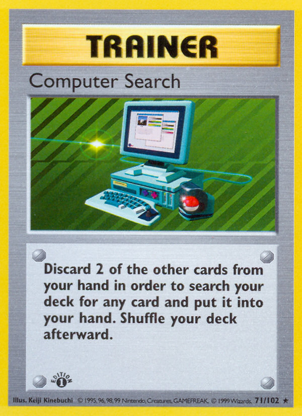 Computer Search (71/102) (Shadowless) [Base Set 1st Edition] | Clutch Gaming