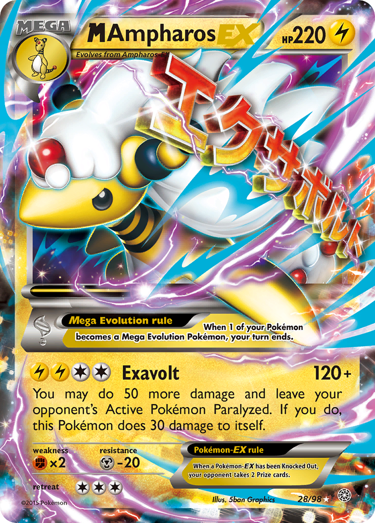 M Ampharos EX (28/98) [XY: Ancient Origins] | Clutch Gaming