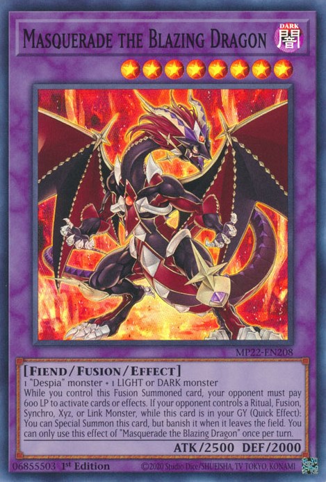 Masquerade the Blazing Dragon [MP22-EN208] Super Rare | Clutch Gaming