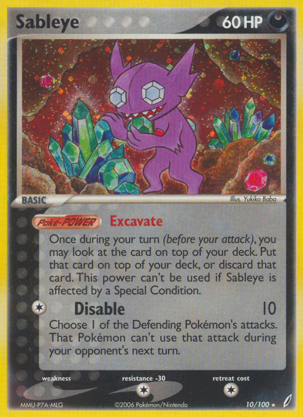 Sableye (10/100) [EX: Crystal Guardians] | Clutch Gaming