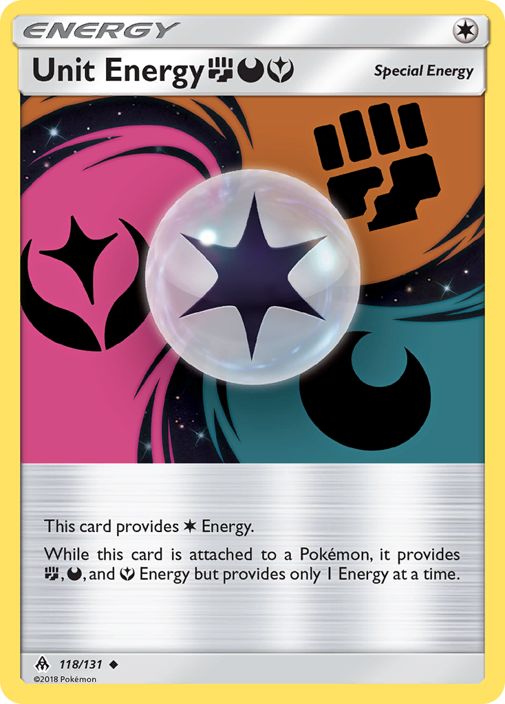 Unit Energy (118/131) (Fighting, Darkness, Fairy) [Sun & Moon: Forbidden Light] | Clutch Gaming