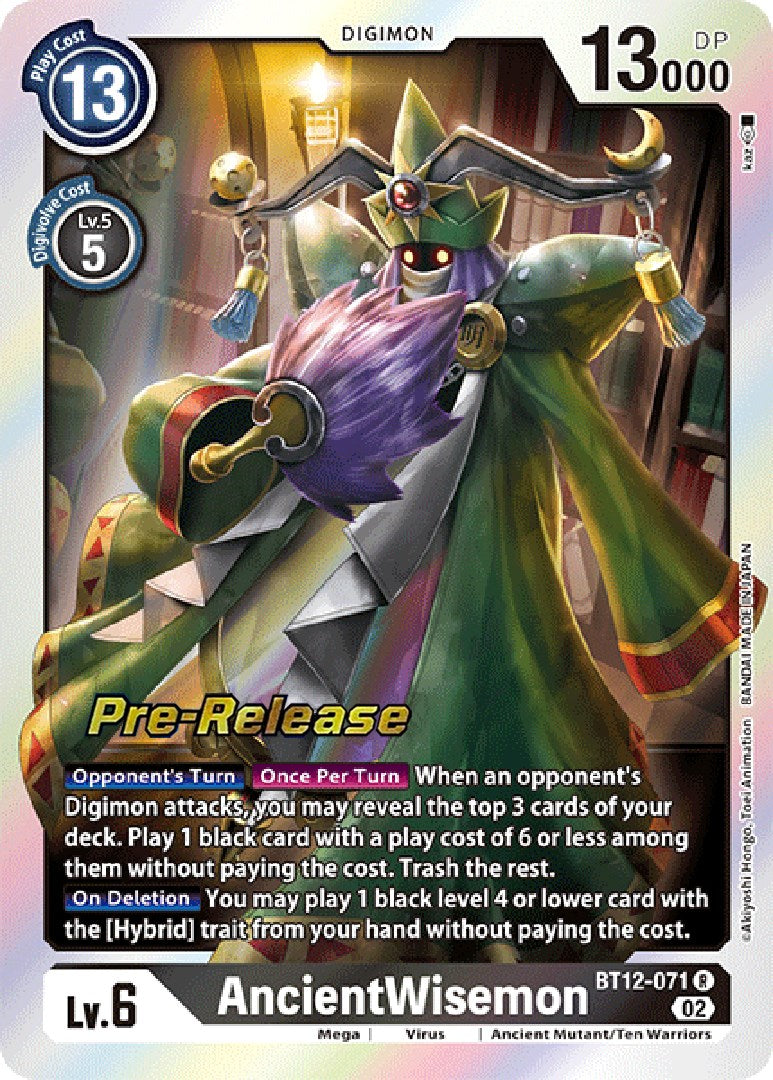 AncientWisemon [BT12-071] [Across Time Pre-Release Cards] | Clutch Gaming