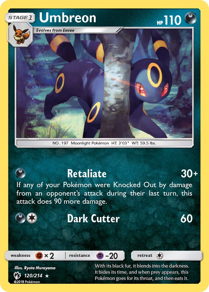 Umbreon (120/214) (Cosmos Holo) (Blister Exclusive) [Sun & Moon: Lost Thunder] | Clutch Gaming