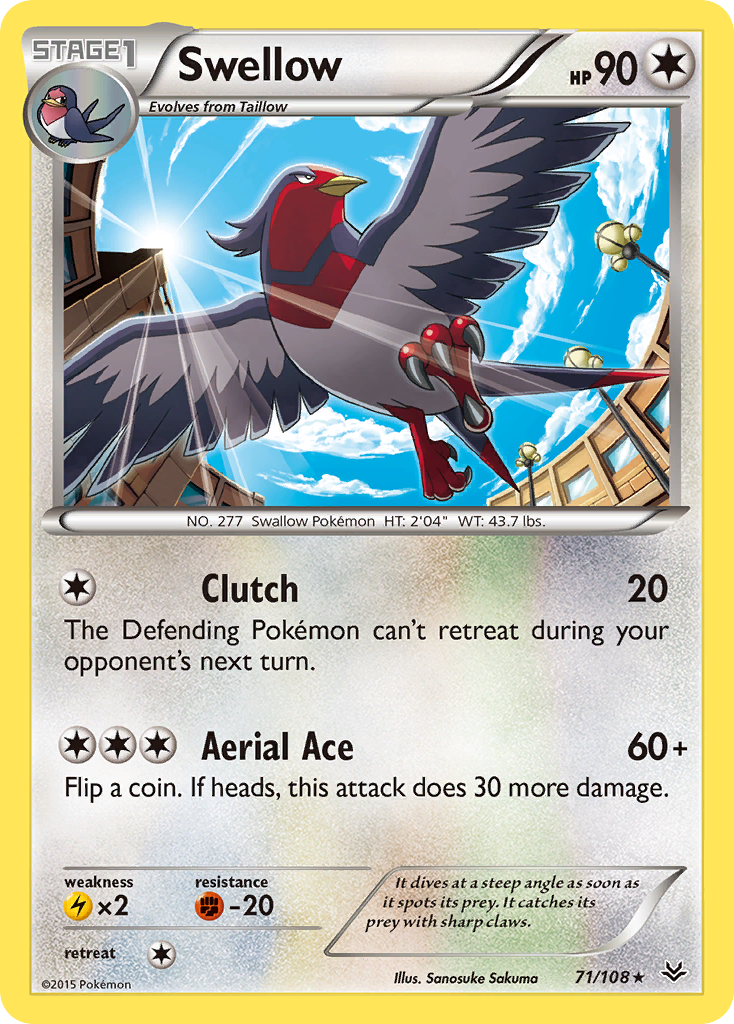 Swellow (71/108) [XY: Roaring Skies] | Clutch Gaming