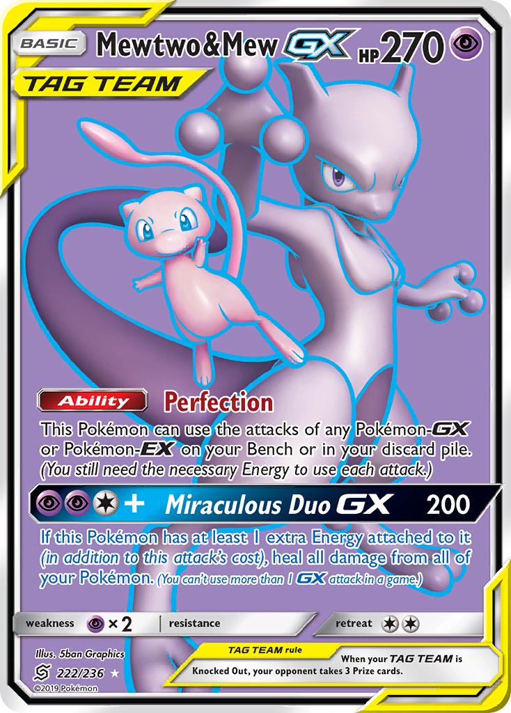 Mewtwo & Mew GX (222/236) [Sun & Moon: Unified Minds] | Clutch Gaming