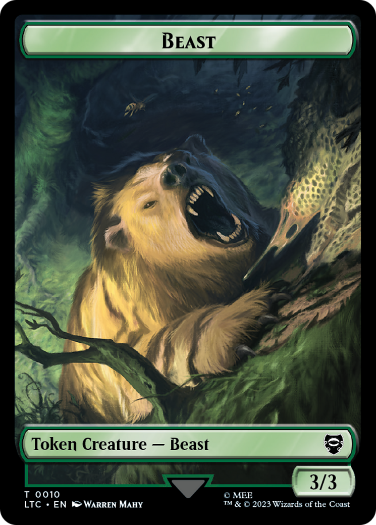 Beast // Treefolk Double Sided Token [The Lord of the Rings: Tales of Middle-Earth Commander Tokens] | Clutch Gaming