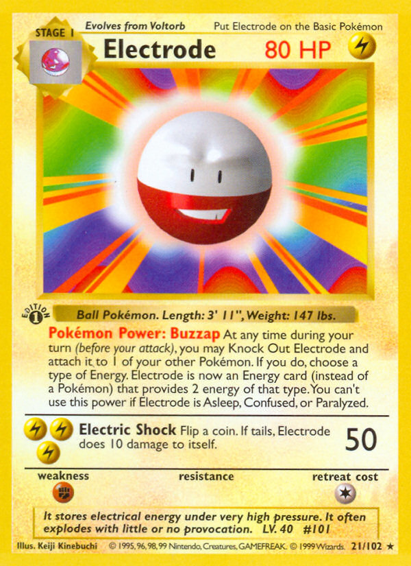 Electrode (21/102) (Shadowless) [Base Set 1st Edition] | Clutch Gaming