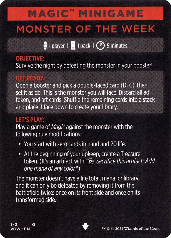 Monster of The Week (Magic Minigame) [Innistrad: Crimson Vow Minigame] | Clutch Gaming