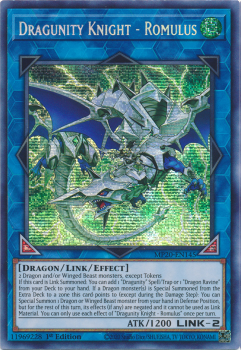 Dragunity Knight - Romulus [MP20-EN145] Prismatic Secret Rare | Clutch Gaming