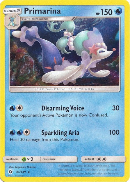 Primarina (41/149) (Water Web Holo) [Sun & Moon: Base Set] | Clutch Gaming