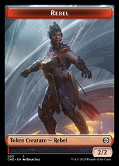 Rebel // Phyrexian Germ Double-Sided Token [Phyrexia: All Will Be One Commander Tokens] | Clutch Gaming