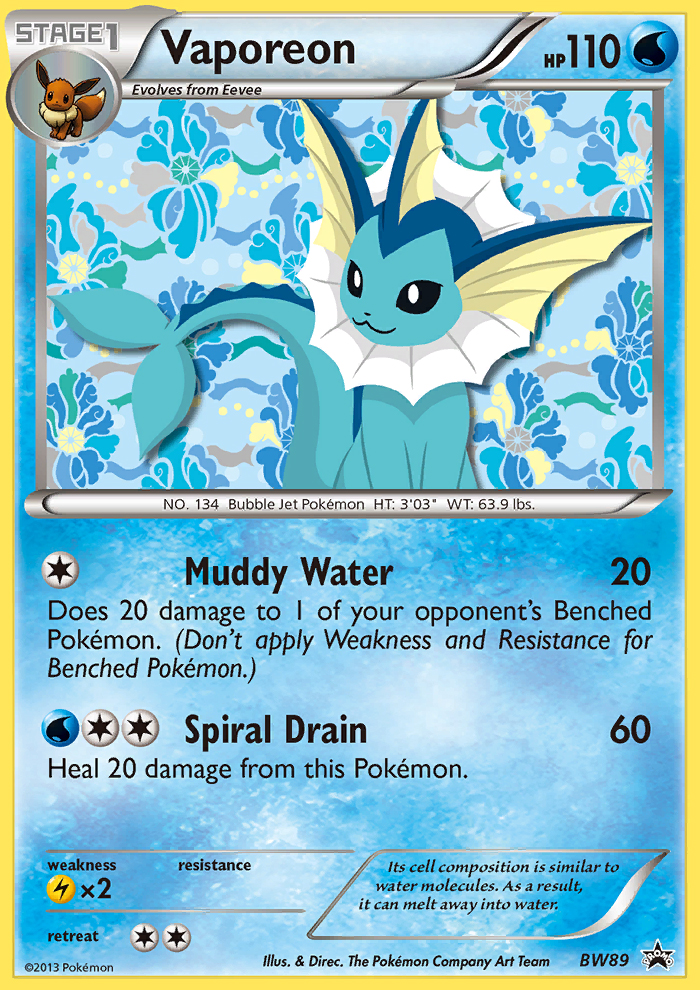 Vaporeon (BW89) [Black & White: Black Star Promos] | Clutch Gaming