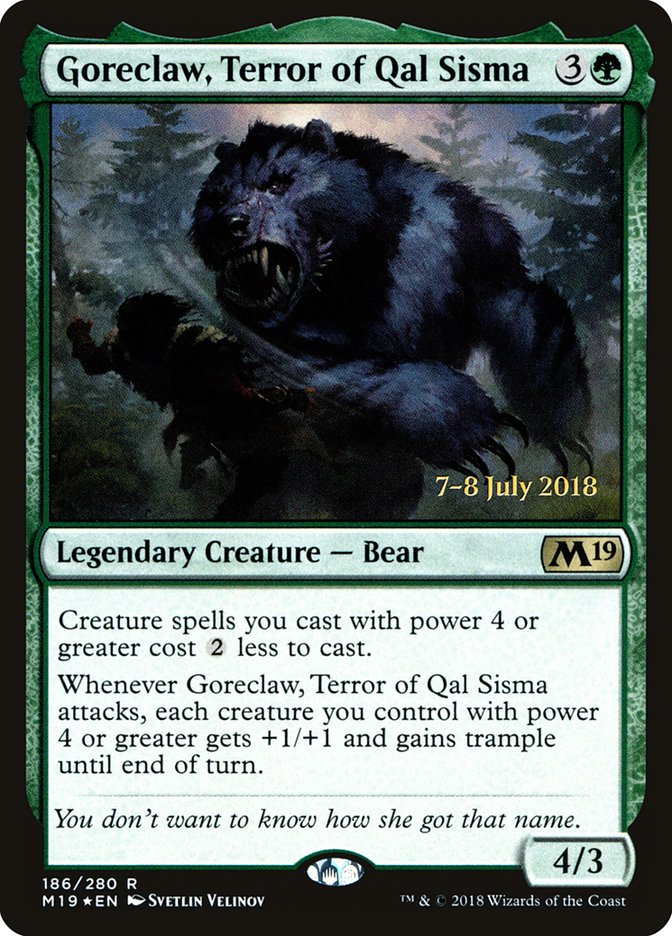 Goreclaw, Terror of Qal Sisma [Core Set 2019 Prerelease Promos] | Clutch Gaming