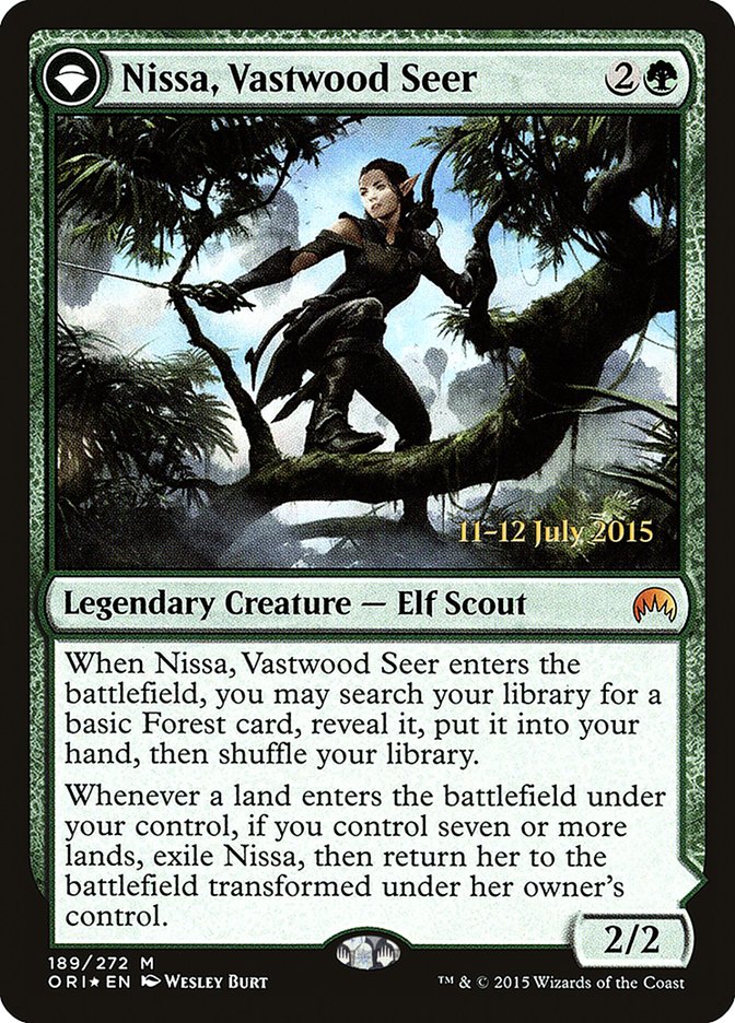 Nissa, Vastwood Seer // Nissa, Sage Animist [Magic Origins Prerelease Promos] | Clutch Gaming