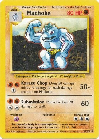 Machoke (34/102) [Base Set Unlimited] | Clutch Gaming