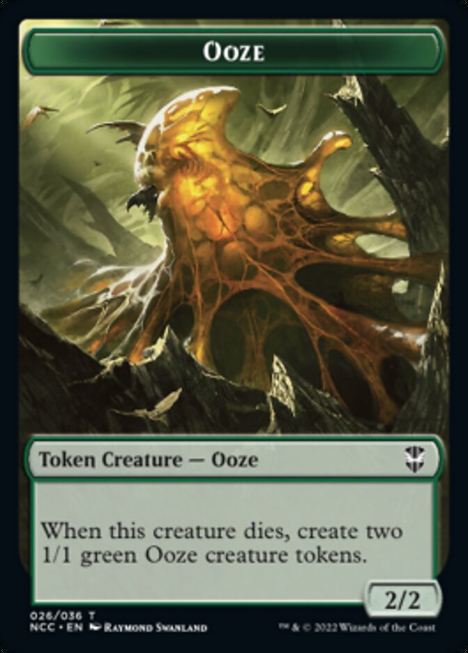 Ooze (026) // Treasure (015) Double-Sided Token [Streets of New Capenna Commander Tokens] | Clutch Gaming