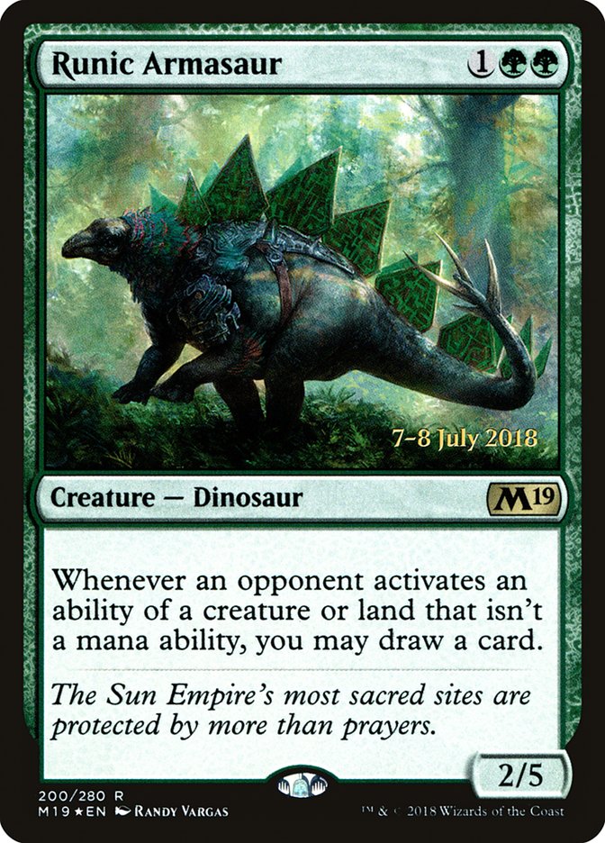 Runic Armasaur [Core Set 2019 Prerelease Promos] | Clutch Gaming