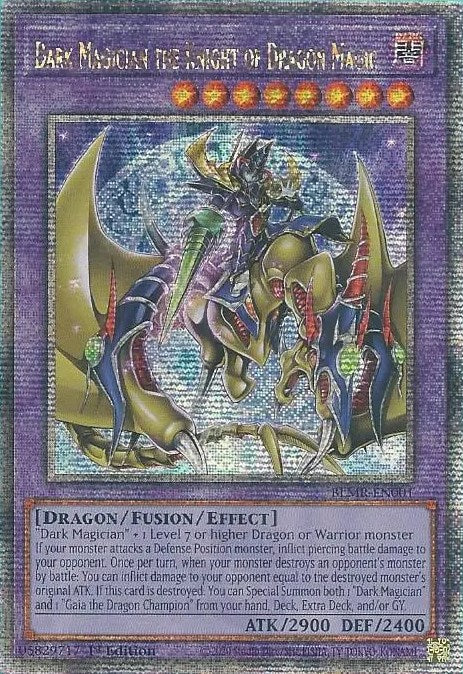 Dark Magician the Knight of Dragon Magic [BLMR-EN001] Quarter Century Secret Rare | Clutch Gaming