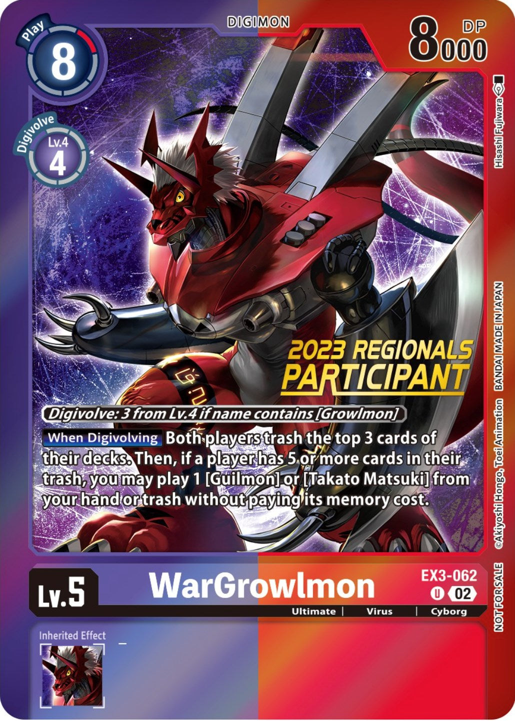 WarGrowlmon [EX3-062] (2023 Regionals Participant) [Draconic Roar Promos] | Clutch Gaming