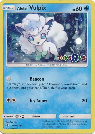 Alolan Vulpix (21/145) (Toys R Us Promo) [Sun & Moon: Guardians Rising] | Clutch Gaming