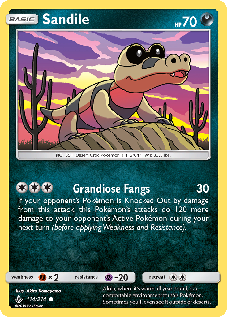 Sandile (114/214) [Sun & Moon: Unbroken Bonds] | Clutch Gaming