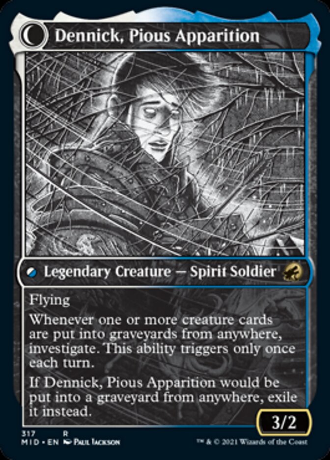 Dennick, Pious Apprentice // Dennick, Pious Apparition (Showcase Eternal Night) [Innistrad: Midnight Hunt] | Clutch Gaming