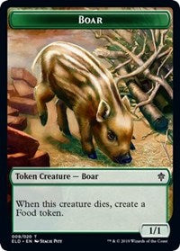 Boar // Food (17) Double-Sided Token [Throne of Eldraine Tokens] | Clutch Gaming