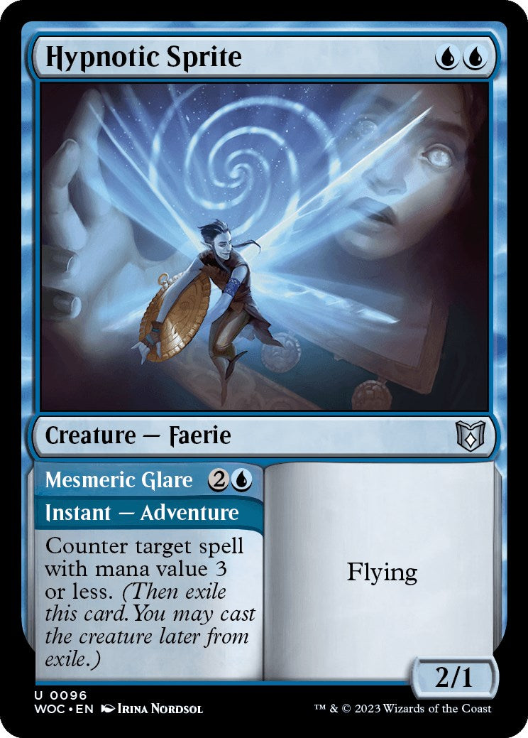 Hypnotic Sprite // Mesmeric Glare [Wilds of Eldraine Commander] | Clutch Gaming