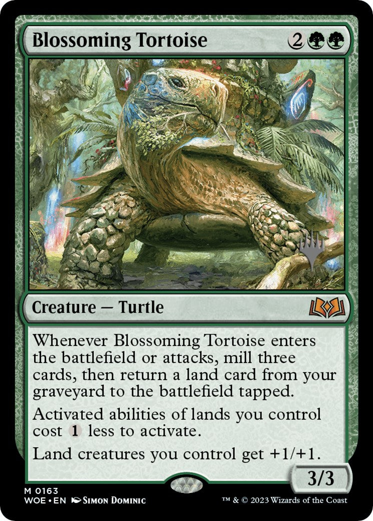 Blossoming Tortoise (Promo Pack) [Wilds of Eldraine Promos] | Clutch Gaming