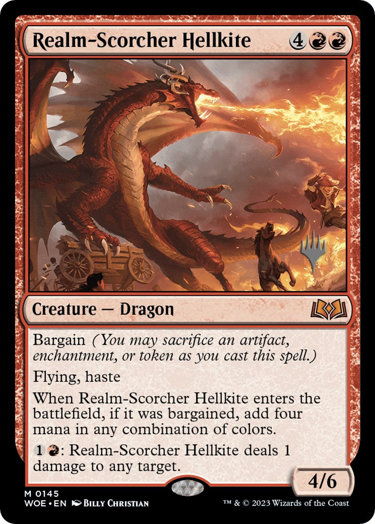 Realm-Scorcher Hellkite (Promo Pack) [Wilds of Eldraine Promos] | Clutch Gaming