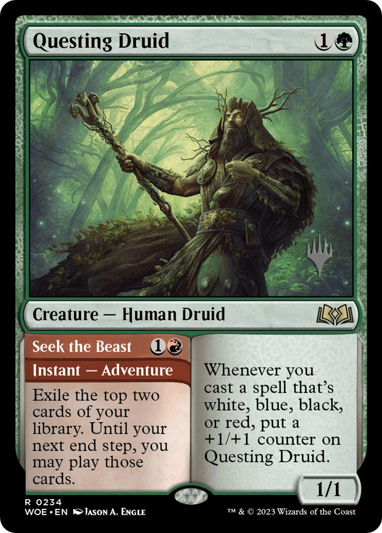 Questing Druid (Promo Pack) [Wilds of Eldraine Promos] | Clutch Gaming