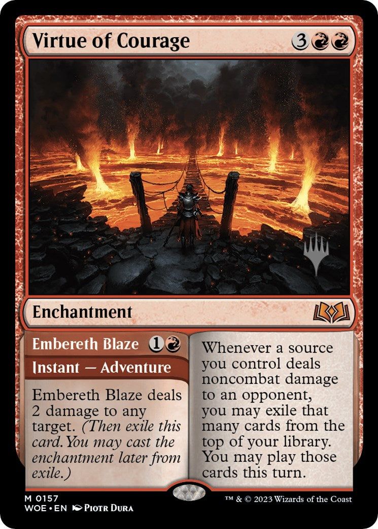 Virtue of Courage //Embereth Blaze (Promo Pack) [Wilds of Eldraine Promos] | Clutch Gaming