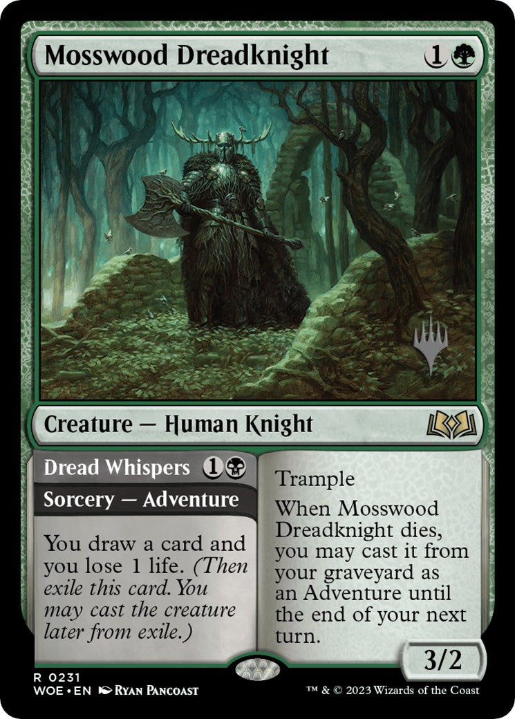 Mosswood Dreadknight // Dread Whispers (Promo Pack) [Wilds of Eldraine Promos] | Clutch Gaming