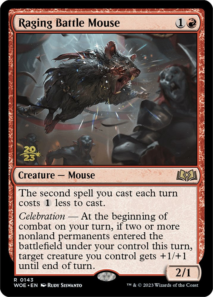 Raging Battle Mouse [Wilds of Eldraine Prerelease Promos] | Clutch Gaming