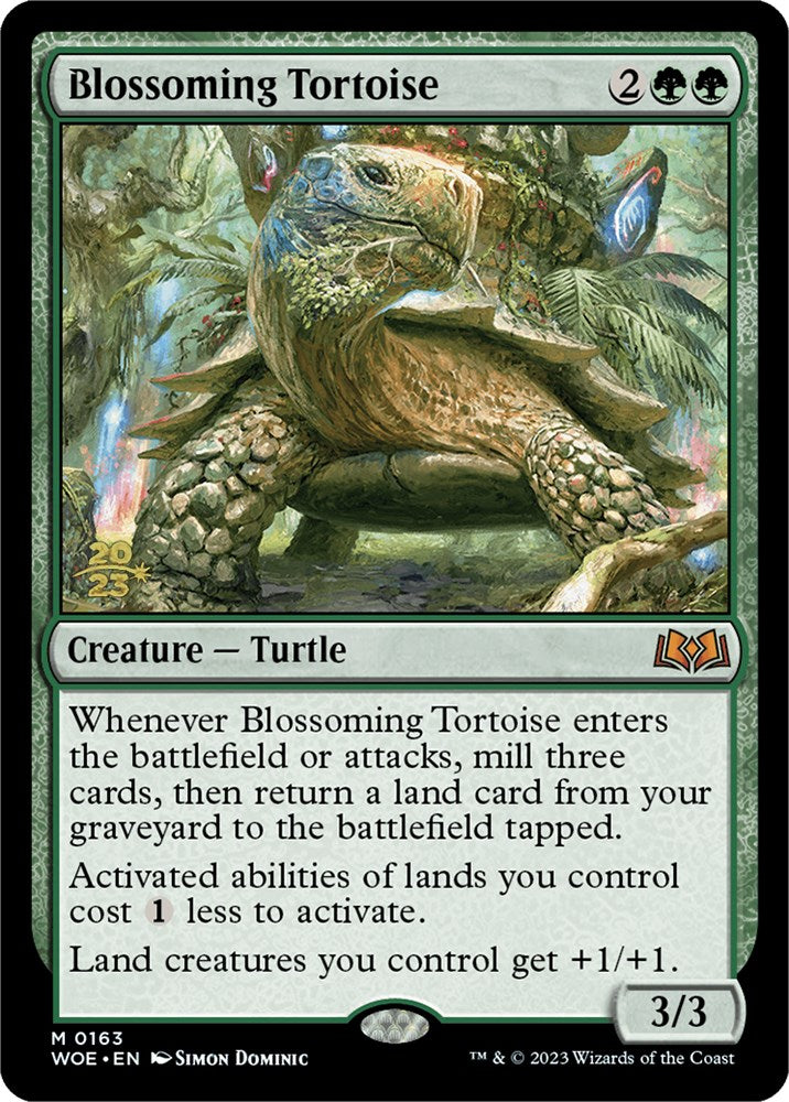 Blossoming Tortoise [Wilds of Eldraine Prerelease Promos] | Clutch Gaming