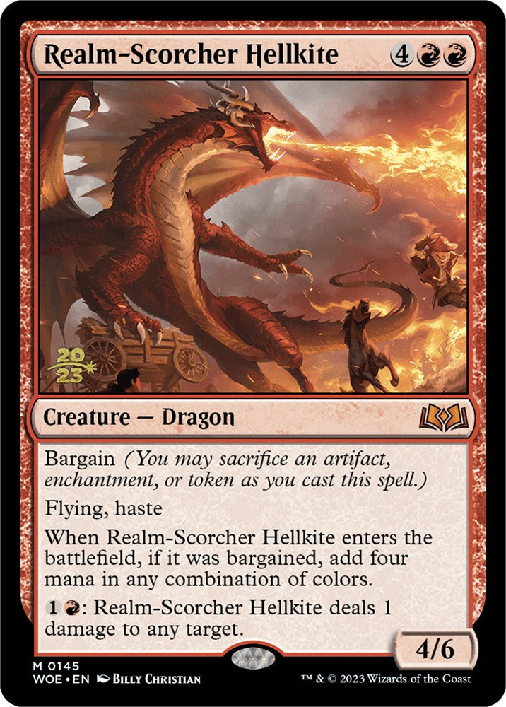 Realm-Scorcher Hellkite [Wilds of Eldraine Prerelease Promos] | Clutch Gaming