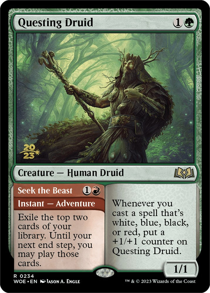 Questing Druid // Seek the Beast [Wilds of Eldraine Prerelease Promos] | Clutch Gaming