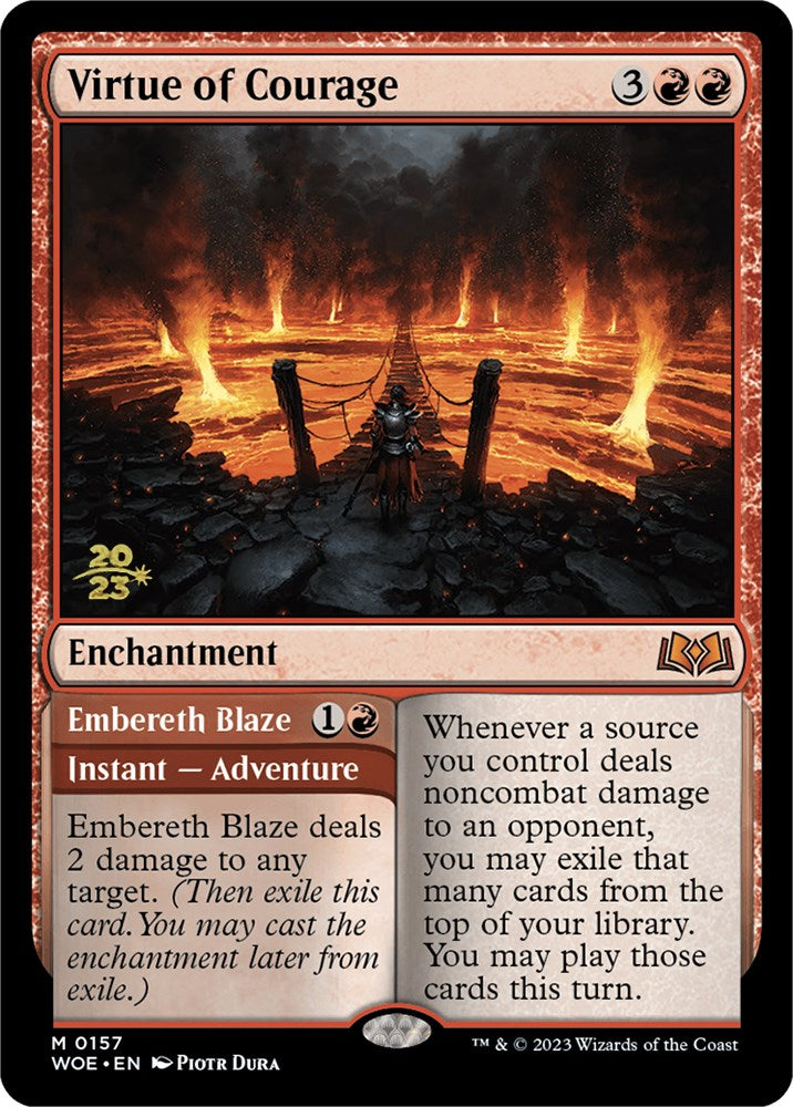 Virtue of Courage // Embereth Blaze [Wilds of Eldraine Prerelease Promos] | Clutch Gaming