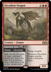 Decadent Dragon // Expensive Taste (Promo Pack) [Wilds of Eldraine Promos] | Clutch Gaming