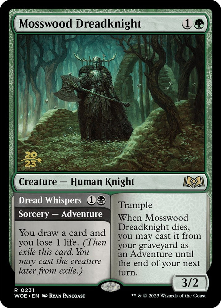 Mosswood Dreadknight // Dread Whispers (Promo Pack) [Wilds of Eldraine Promos] | Clutch Gaming